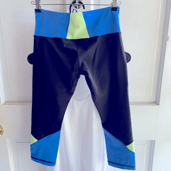lululemon athletica Pants - LULULEMON | blue green black 18” crops sz 4